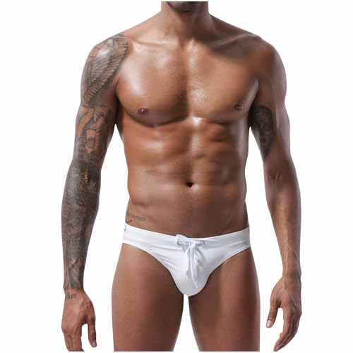 Mens Drawstring Thong Swimsuit Bulge Pouch Bikini Swimwear Adjustable Board Surf Short Briefs Surf Trunks Swim Tangas