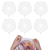 AEUXZA Set de 6 Tapas de Silicona Ajustables (10.5-12.5cm), Tapas de...