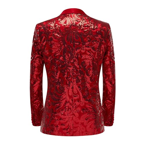 Mens Floral Sequins Tuxedo Jacket Shawl Lapel Slim Fit Dress Suit Jacket Stylish Tuxedo for Wedding Banquet Prom2