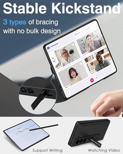 Image of Kapa Magnetic Hinge with Inbuilt Stand Case for Samsung Galaxy Z Fold 6 | Shockproof Stand Hybrid Bumper Back Cover (Black)
