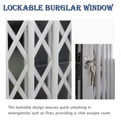 Protector de ventana telescópico con cerradura, barras de seguridad plegables para puertas correderas, rejilla de escape para niños y mascotas, ahorro de espacio