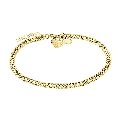 LIEBESKIND Fußkettchen Broken Heart Edelstahl IP Gold