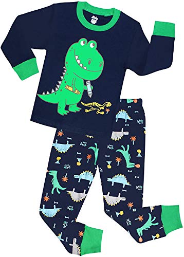 shelry Boys Dinosaur Pajamas Children Clothes 100% Cotton Size 6 Years