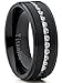 Metal Masters Co. Black Titanium Men's Eternity Wedding Band Ring with Cubic Zirconia CZ, Comfort Fit 8mm