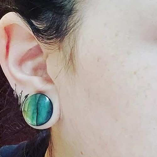 Covet Jewelry Aaa Grade Natural Labradorite Stone Saddle Plug (2Ga) #TOP3