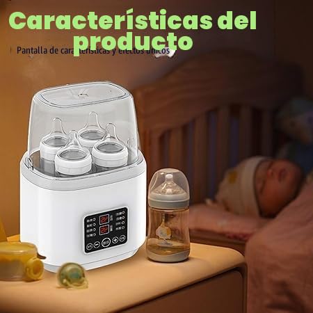 Calentador de biberones 8 en 1, esterilizador para biberones, calentador rápido de biberones, calentador de biberones para bebés, calentador de biberones rápido y descongelación con pantalla LCD