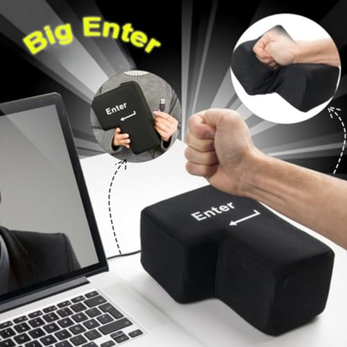 YADILLO Giant USB Big Enter Key Relieve Stress Toy Super Sized Big Enter Button Comfortable Economic Desktop Pillow Anti-Stress Punch Bag
