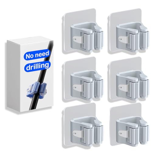 Gray 6-Pack Fishing Rod Holders for Garage, Wall, Boat – No-Drill Adhesive Rod Rack for 0.08