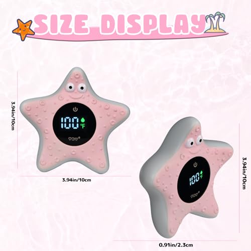 Image of Baby Bath Thermometer - Digital Floating Water Thermometer with LED Display & Color Temperature Alerts, Rechargeable Bath Toy for Infant Bathtub Safety, Newborn Bath Essentials Gift