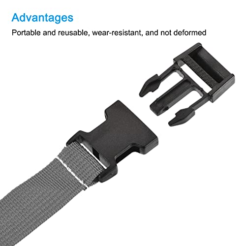Image of MECCANIXITY Utility Strap with Buckle 1x40 Inch Polyester Quick Release Adjustable Belt for Travel Outdoor Bag Luggage Packing (Gray)
