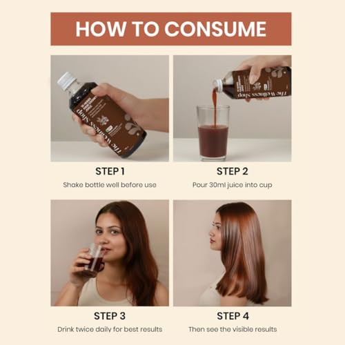 Image of The Wellness Shop 18 Herbs Hair Growth Juice 500ml | Ayurvedic Herbal Drink with Bhringraj Amla Noni Vitamin C | Helps Hair Fall Control, Supports Strong Roots | Natural Scalp Care Pack for Women Men
