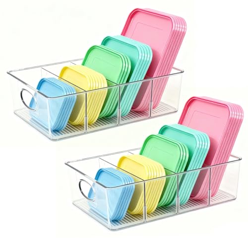 KAIDELI 2 Pack Lid Organizer for Kitchen Cabinet Food Storage