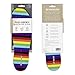 FLAT SOCKS No Show Socks, Sockless Liner, No Slipping, No Stinking, Washable Barefoot Shoe Insert, Multi-Colored Patterns, Rainbow, Small
