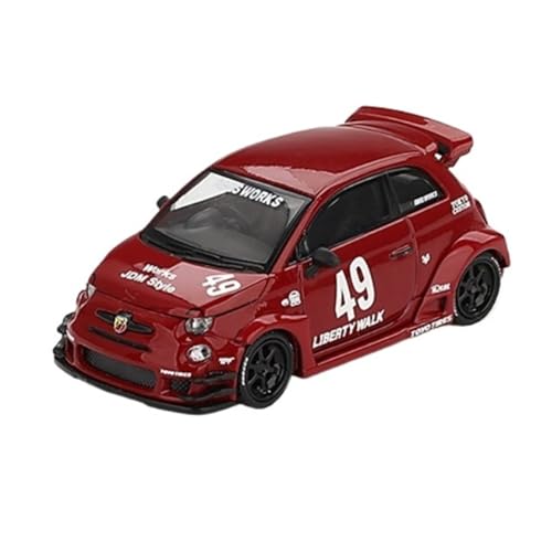 XUFQRAN Miniature display 1:64 Scale For Abarth Works ABARTH 595 Alloy Car Model Die Cast Kit Static Collection Ornaments Simulation collection