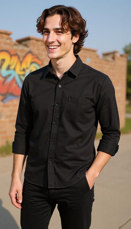 TB Trybuy.in Men's Cotton Regular Fit Casual Shirt (X-596_Solid Shirt_PT)-picture-12