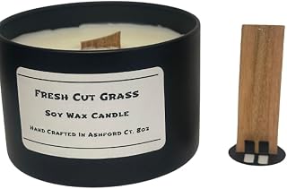 8 oz Soy Wax Candles, Hand Poured, All Natural, Assorted Scents, Made in The USA (Fresh Cut Grass)