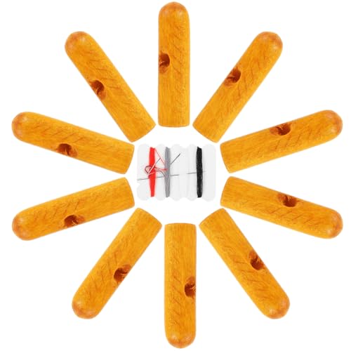 COMPUKAS 10 Stück Teiliges Hölzerne Regenschirmschwanzperlen Lochdurchmesser Ersatzteile für Faltbare Regen Sonnenschirme Einfache Montage Langlebige Schirmreparatur Zubehör