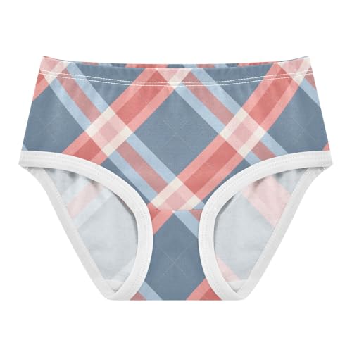 GuoChe Elastic Waistband Panties Toddler Cotton Underwear for Toddler Girls Sweet Checkered in Sizes 2T,3T, 4T, 5T, 6Y and 8Y