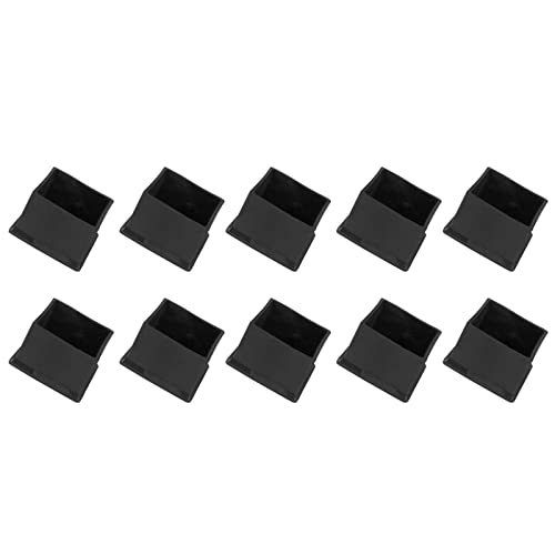 METALLIXITY Chair Leg End Cover (60mm x 60mm) 18Pcs, Square PVC Furniture Feet Caps Floor Protector - for Sofa Table Patio Chairs Black