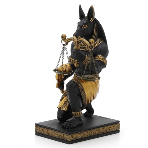 Estatua Resina Dios Anubis Egipcio 7.25 Inch Negro Dorado miniatura 7