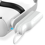【Paquete de batería extendida de 5000 mAh】: Used for Oculus Quest 2 extended battery pack an additional 2-3 hours of playtime. Olvídate del problema con cables, completamente cargado en 2 horas y maximiza la libertad de juego de realidad virtual. 【Sú...