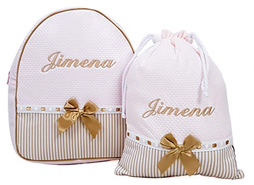 Conjunto guardería o Colegio: Mochila   Bolsa de merienda lenceras
