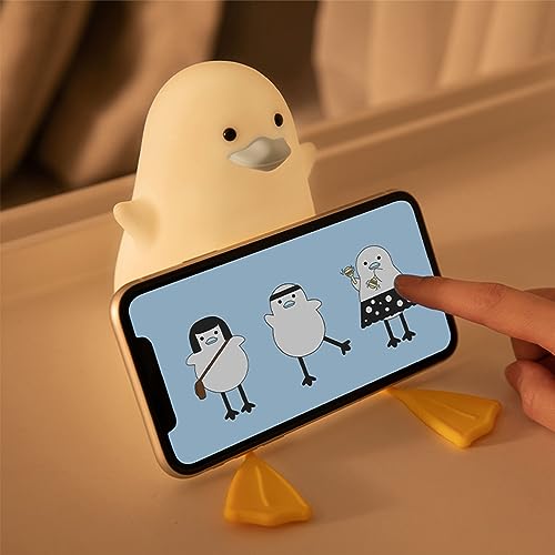 Lámpara de noche de silicona con forma de pato azul miniatura 3