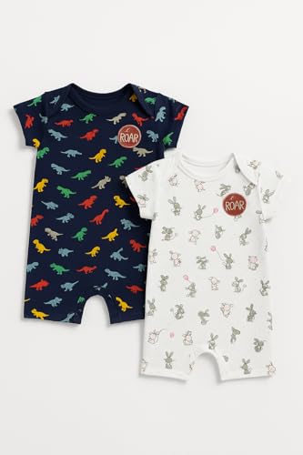 Image of TuddyBuddy 100% Cotton Romper /Jumpsuit /Bodysuit Set for Baby (Pack of 2 Playsuits)