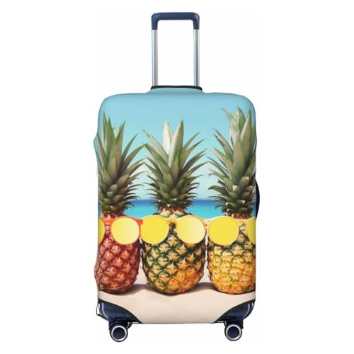 Yellow Geometric Pineapple Luggage Cover Elastic Washable Suitcase Cover Anti-Scratch Suitcase Protector Spandex Luggage Protector Travel Baggage Covers for 18-32 inch Luggage, X-Large