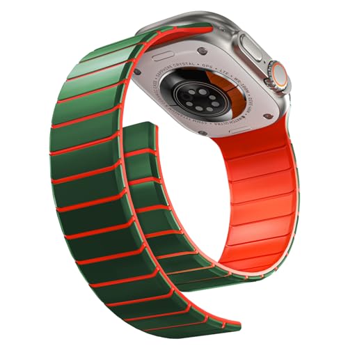 Image of X-it Magnetic Watch Band for Apple Watch Ultra 49mm, 46mm /45mm /44mm, Soft Silicone Sport Strap with Strong Magnet for Men and Women, Compatible with Apple Watch Series 11 /10 /9 /8 /7 /6 /5 /4 /3 /2 /1 and SE