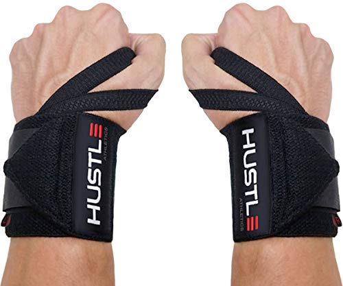 Hustle Athletics Wrist Wraps for Weightlifting - 18' & 12' Premium Wrist Support Weight Lifting...