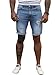JMIERR Mens Jean Shorts Casual Mens Fashion Clothing Slim Fit Denim Shorts, US34(M), B Sky Blue