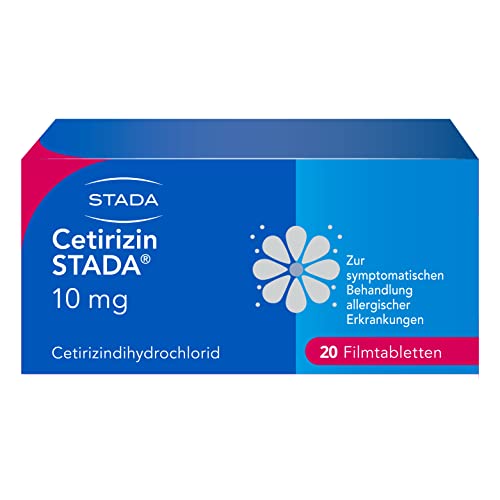 Cetirizin STADA 10 mg; schnell & zuverlässig bei Allergie; zur symptomatischen Behandlung allergischer Erkrankungen wie Heuschnupfen; lindert allergische Nasen- und Augensymptome 20 Stück