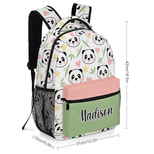 Personalized Cute Panda Pattern School Backpack for Students Children Custom Themed Schoolbag for Girl Boy Casual Bookbag 16 In2
