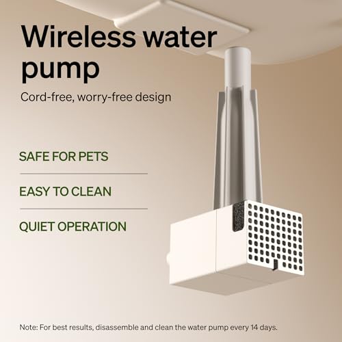 Image of PETLIBRO Cat Water Fountain, Cordless Pet Water Fountain Battery Operated, 2.5L /84oz Dockstream Water Fountains for Cats Indoor, Cat Fountain with Stainless Steel Tray, Easy to Clean BPA-Free