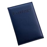 Gilroy Faux Leather Passport Case ID Card Holder Cover ( Dark Blue )