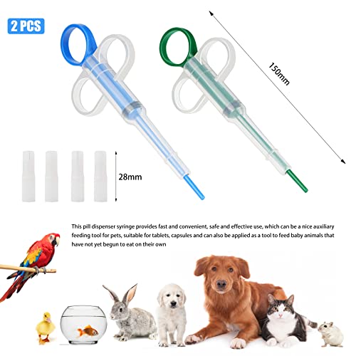 Tablette Feeder 2 Pack, Tabletteneingeber Katze, Medikamenten Feeder, Tablet Feeder Krankenpflege Pusher Shooter Pills Feeder für Katzen kleine Hunde