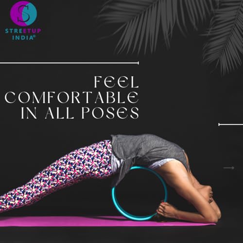 Image of Streetup India Yoga Wheel for Stretching, Exercise, Back Bends, Workout for Unisex With High Density Strong Foam Sweat Resistant (Black)