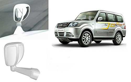 Auto Pearl Front Fender Wide Angle Mirror Bonnet Mirror Compatible with-Sumo Grande (Small, White)