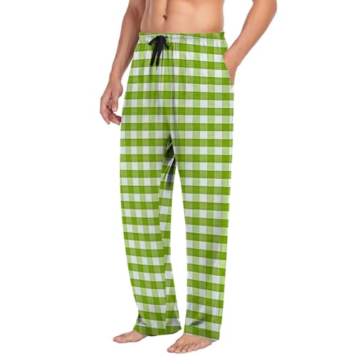 Mens Pajama Pants Flannel Cotton Plaid Sleep & Lounge Pajamas Sleepwear Comfy Baggy Pjs Bottoms With Pocket