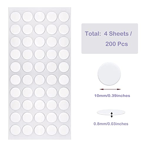 Jffx 200 Pcs Double Sided Adhesive Dots, Removable Clear Glue Points Dots, No Trace Round Sticky Putty For Balloons Craft Diy Art Office Supply Festival Decor Wall Hanging (10Mm) #TOP1