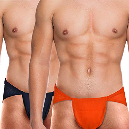 Image of Cotton Men's Langot for Kushti | Ideal Gym Running Yoga Supporter for Physical Activities - Multicolor (Free Size) (Pack of 2)
