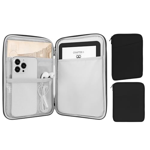 MoKo 6-7' eReader Sleeve Bag para 7' ereader Colorsoft Signature Edition, All-New 6' ereader 11th Gen 2022/10th Gen 2019/8th Gen 2016, 6.8' ereader Paperwhite 11th/10th Gen 2021/2018, Negro