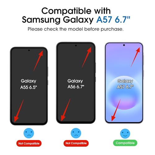 Image of amFilm OneTouch for Samsung Galaxy A57 Screen Protector Tempered Glass | Auto-Alignment, 30s Install, Bubble Free, Scratch & Drop Protection, HD Clear, Camera Lens Protector, 2+2 Pack (A57-6.7'')