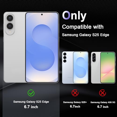 Image of Case for Samsung Galaxy S25 Edge 5G, Military Grade Drop Protection Phone Case, Yellowing Resistant, Anti-Scratch Hard PC Back, Shockproof Hard Ultra-Thin Protective Cover, Clear