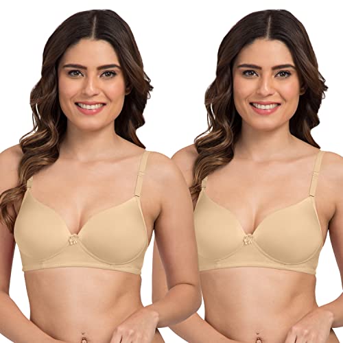 Image of Tweens - Heavily Padded Semi Push-Up Bra - Polyamide Fabric - 3 /4th Coverage, Wireless, Multiway Straps, Seamless - Everyday T-Shirt Bra
