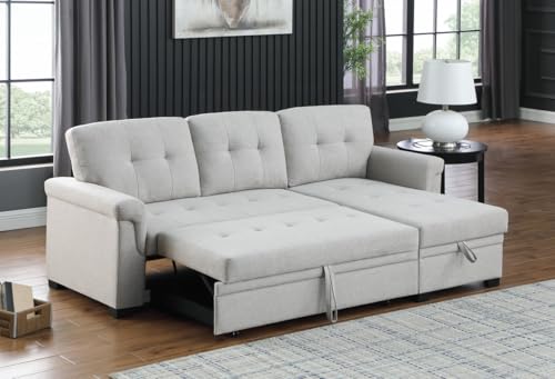 Lilola Home Lucca 84' Reversible Sleeper Sectional...