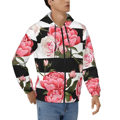 Sweats à capuche à fermeture éclair homme, motif floral pour vos sorties décontractées du S au 3XL