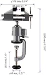 JOIKIT 3 Vise de banc universel de pouce, pince de banc de travail portable avec pivots 360°, Pince à pince lourde sur la table pour le travail du bois, forage, sciage, fabrication de bijoux, argent