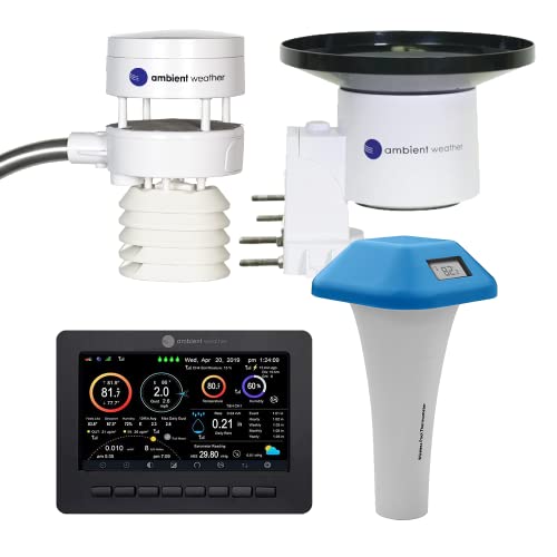 Ambient Weather WS-5000 Pool Bundle - Ultrasonic Smart Weather Station for The Pool w/WiFi Remote Monitoring and Alerts